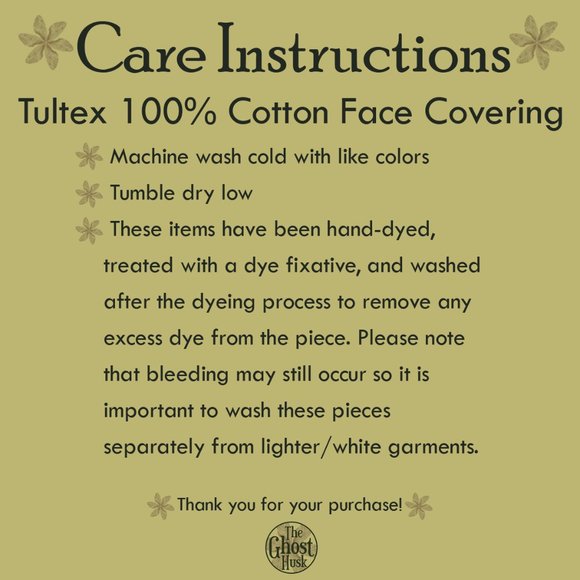 Hand-dyed 100% Cotton Pleated Face Covering - "Fireball” - Picture 2 of 3